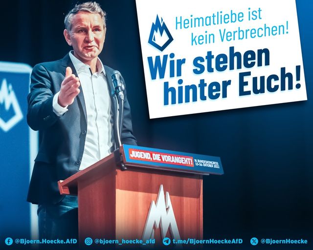 Junge Alternative - Heimatliebe ist kein Verbrechen! Wir stehen hinter euch!