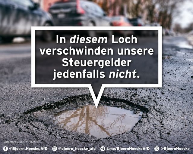 In diesem Loch verschwinden unsere Steuergelder jedenfalls nicht.