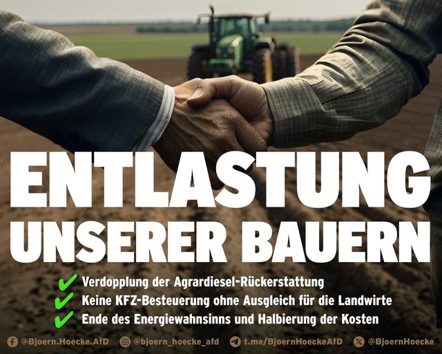 Entlastung unserer Bauern