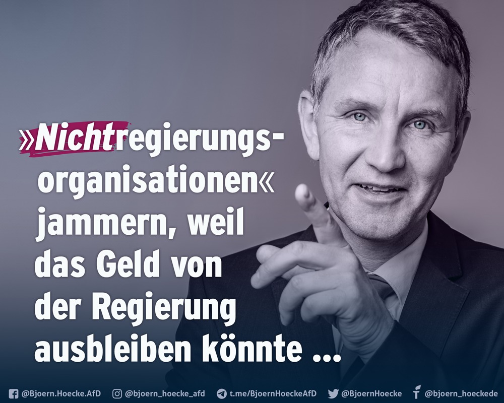 NICHTregierungsorganisationen jammern, weil das Geld von der Regierung ausbleiben könnte...