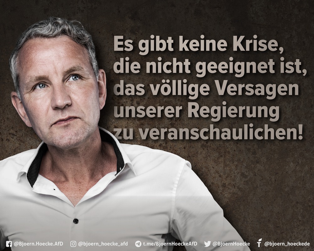 Es gibt keine Krise, die nicht geeignet ist, das völlige Versagen unserer Regierung zu veranschaulichen.