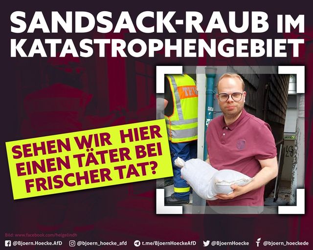 Sandsack-Raub im Katastrophengebiet