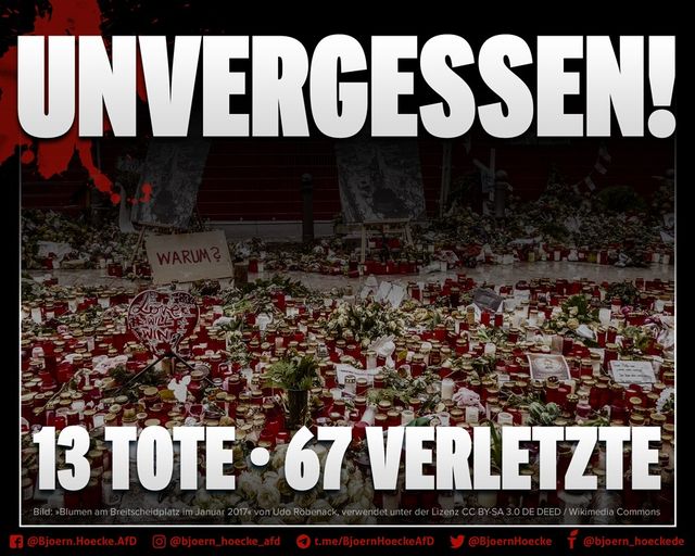 Unvergessen! 13 Tote - 67 Verletzte