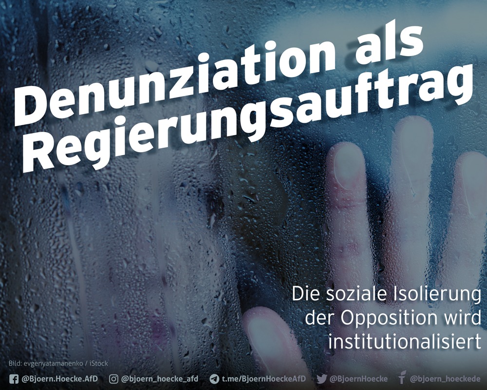 Denunziation als Regierungsauftrag