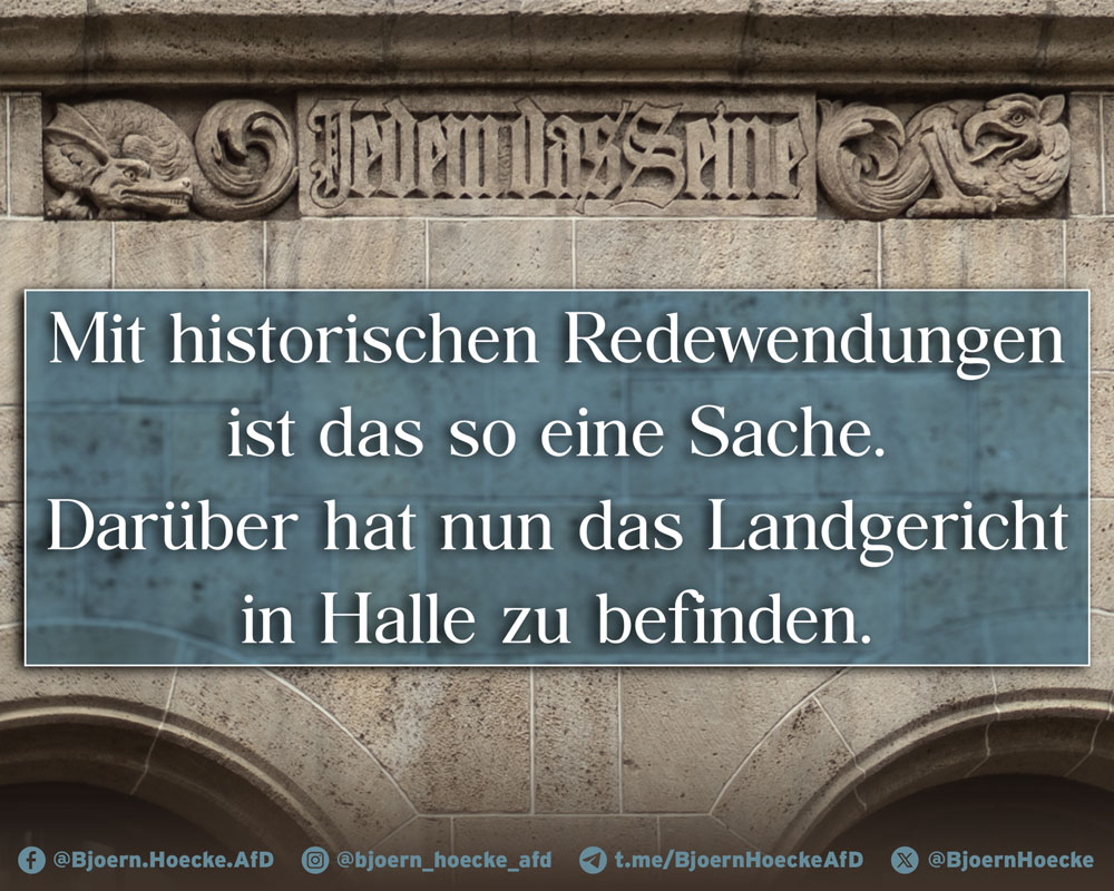 Historische Redewendung am Landgericht Halle