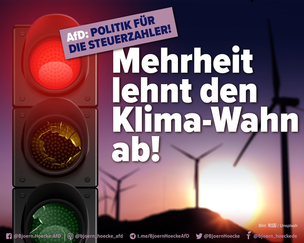 Mehrheit lehnt Klimawahn ab!