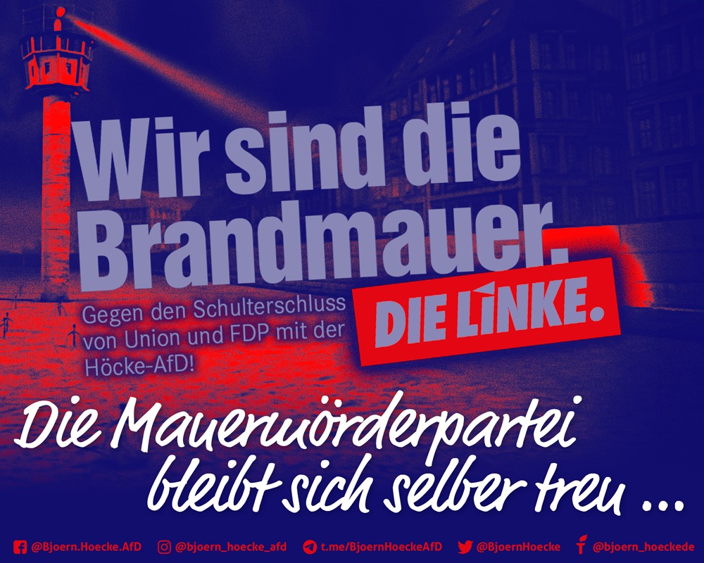 Die Mauermörderpartei bleibt sich selber treu....