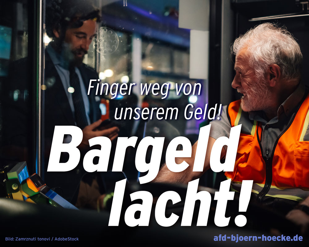 Das Bargeld erhalten!